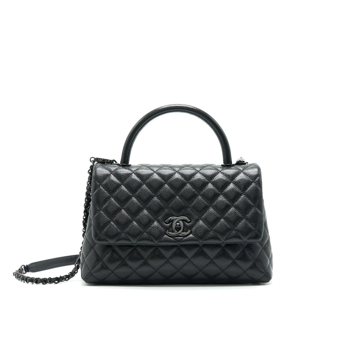 chanel-coco-handle-small-flap-bag-grained-calfskin-black-metal