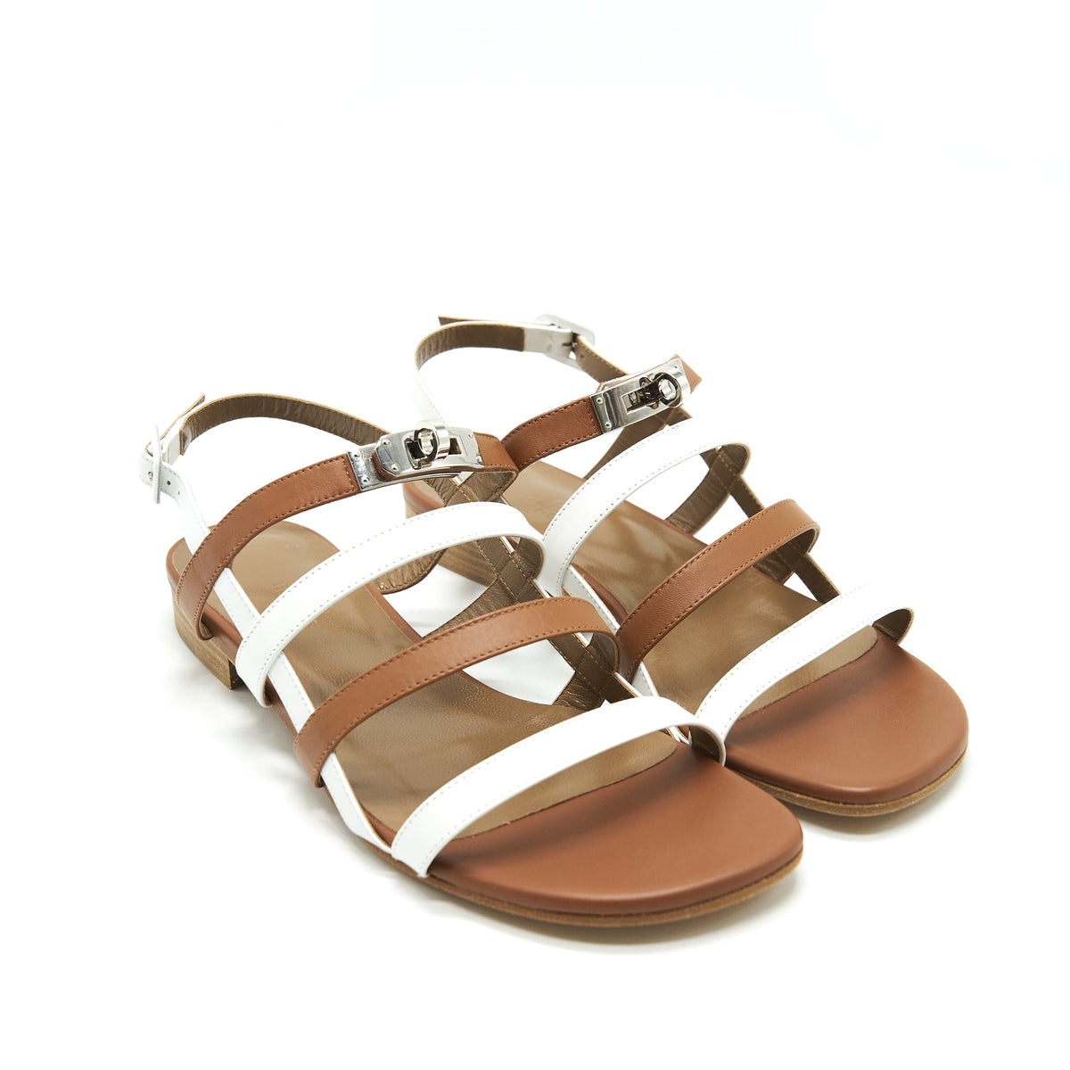 hermes-sandal-white-and-gold-size-39