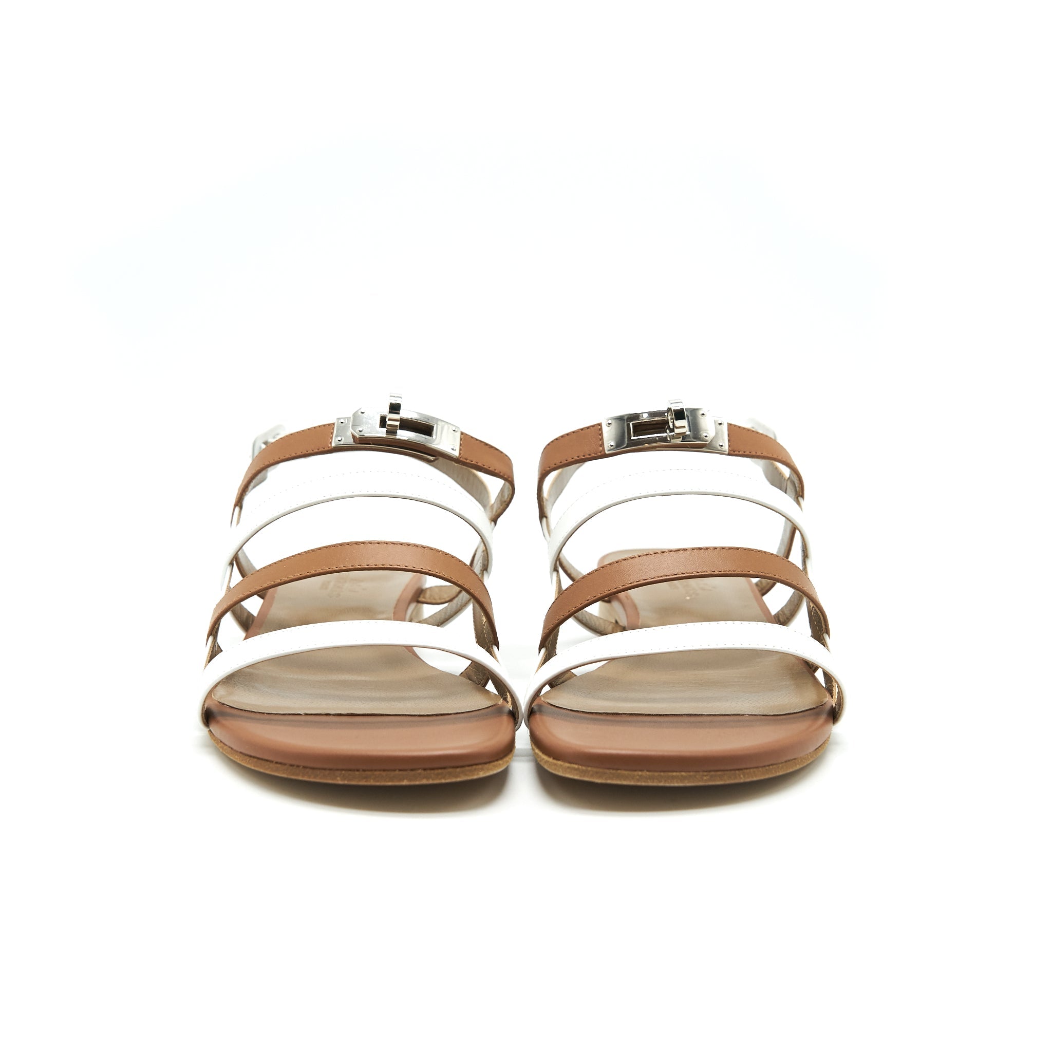 hermes-sandal-white-and-gold-size-39