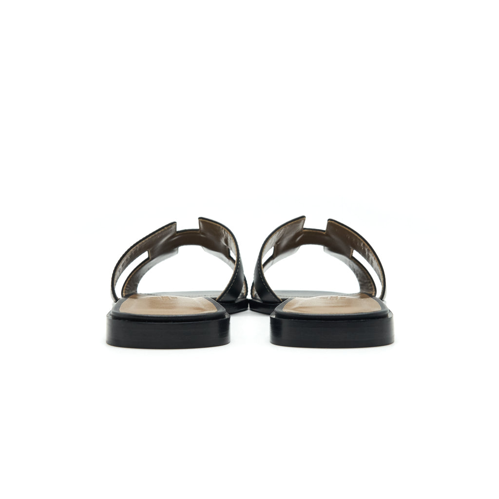 hermes-oran-sandals-black-size38