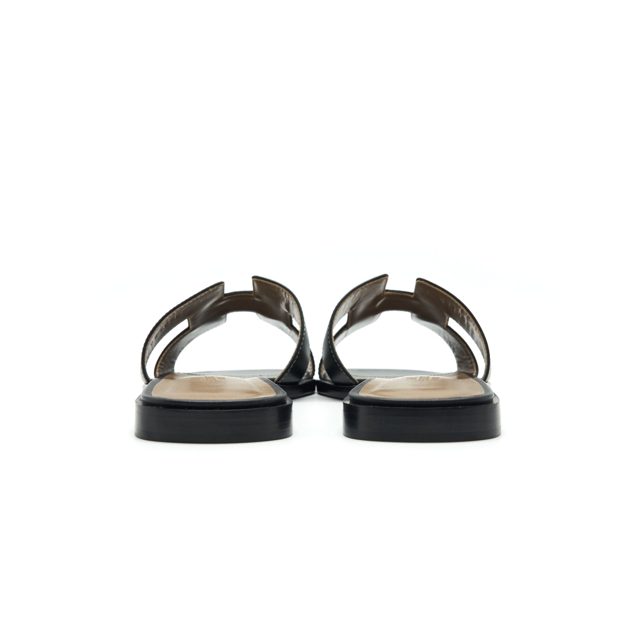 hermes-oran-sandals-black-size38