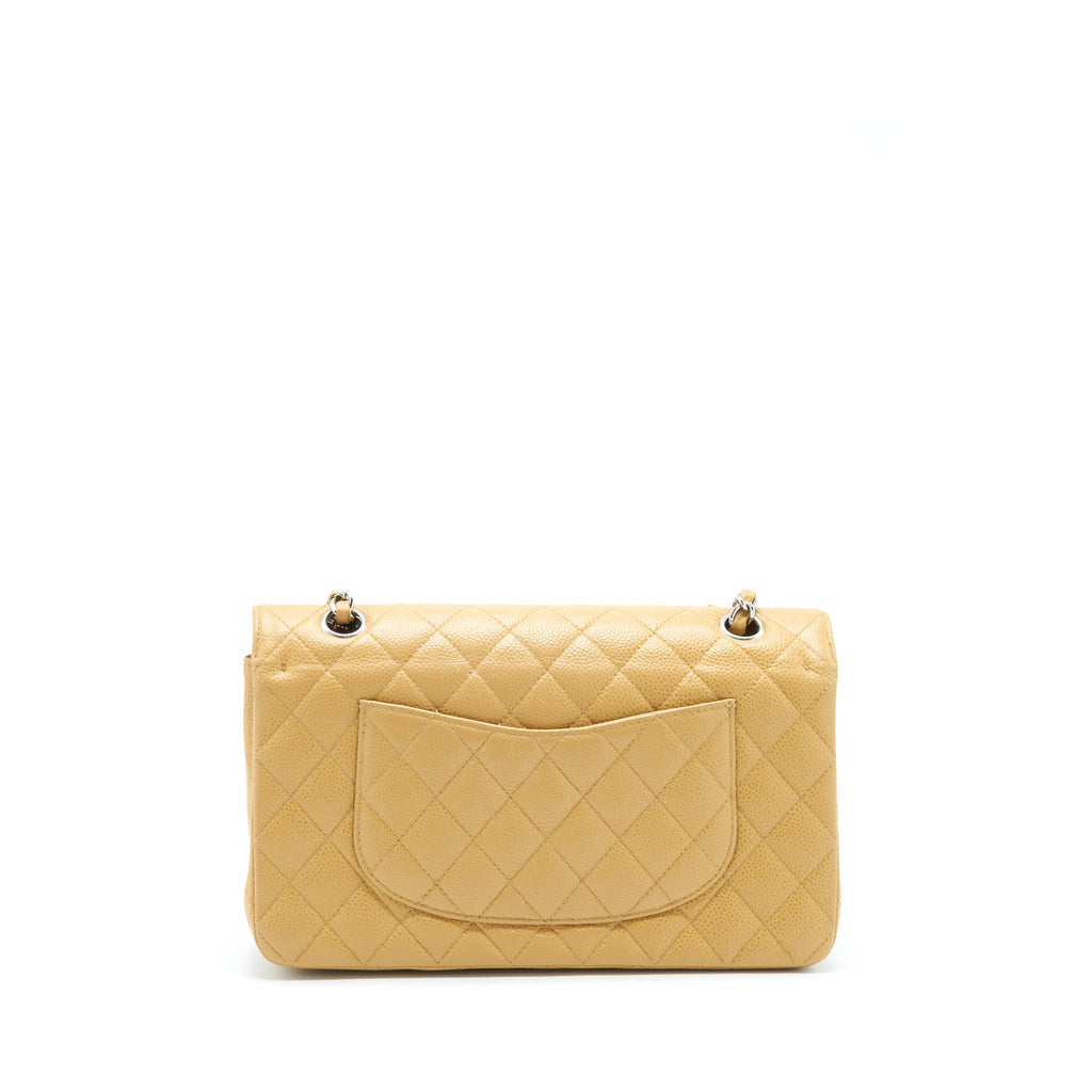 chanel-medium-classic-double-flap-bag-caviar-dark-beige-shw