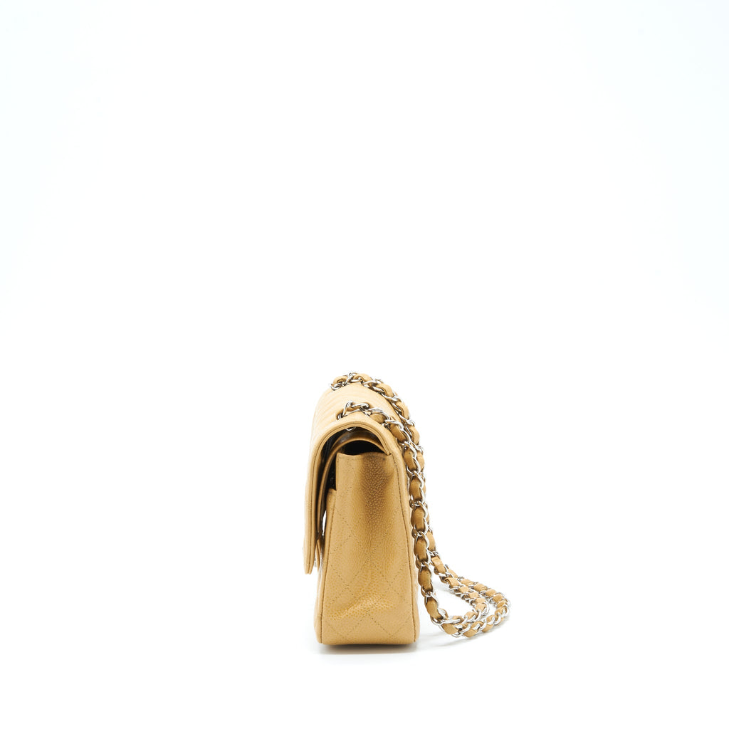 chanel-medium-classic-double-flap-bag-caviar-dark-beige-shw