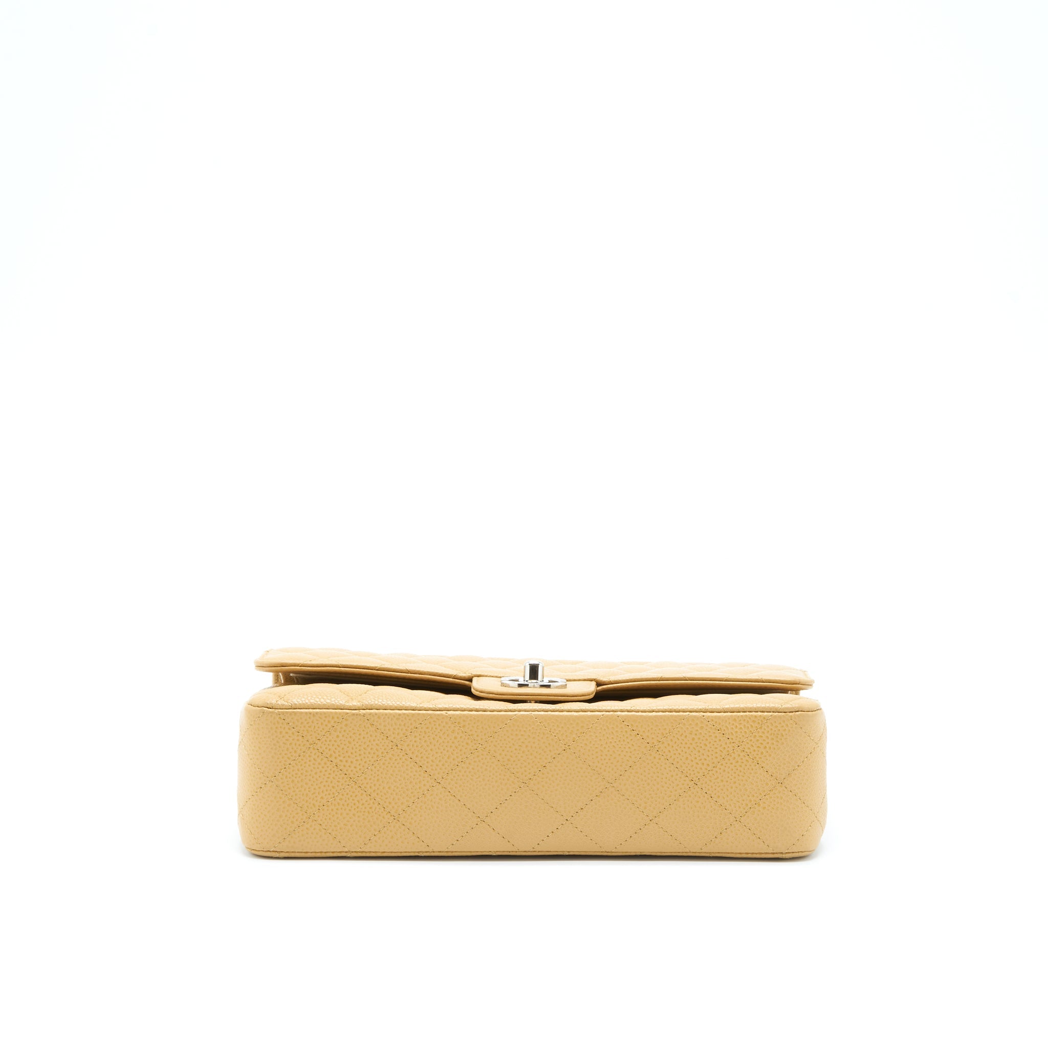 chanel-medium-classic-double-flap-bag-caviar-dark-beige-shw