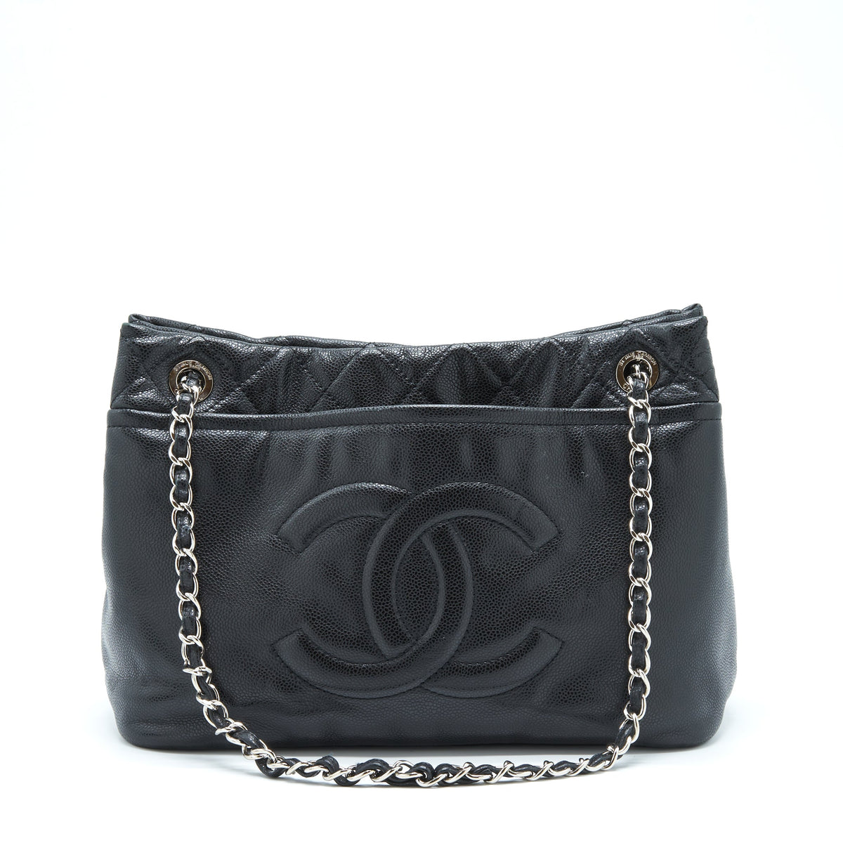 chanel-timeless-soft-shopper-tote-caviar-black-shw
