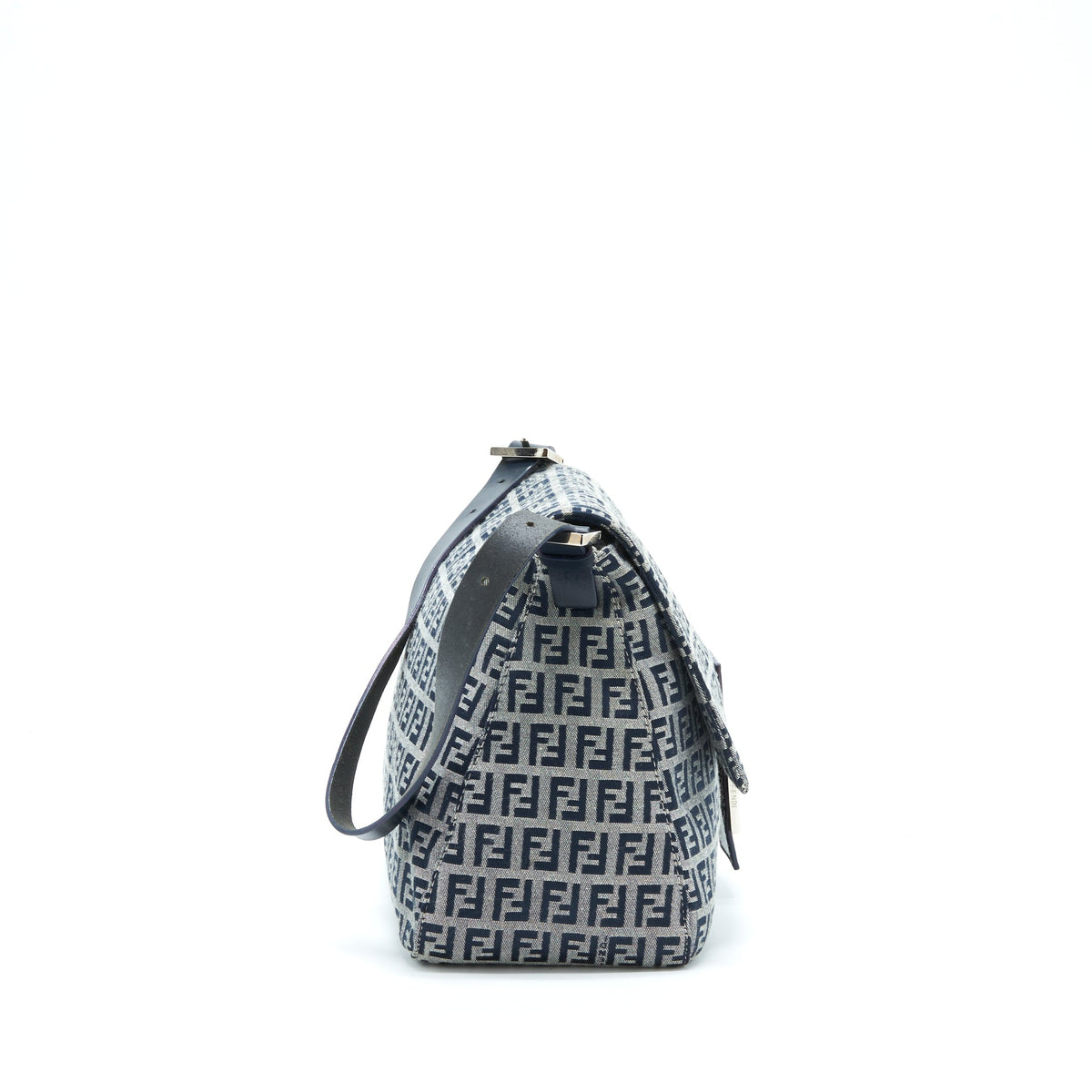 fendi-vintage-baguette-should-bag-fabric-black-grey-shw