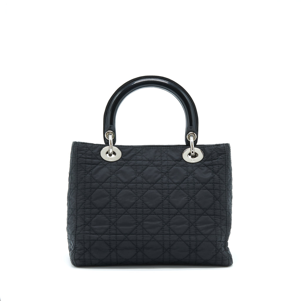 dior-vintage-medium-lady-dior-nylon-fabric-black-shw