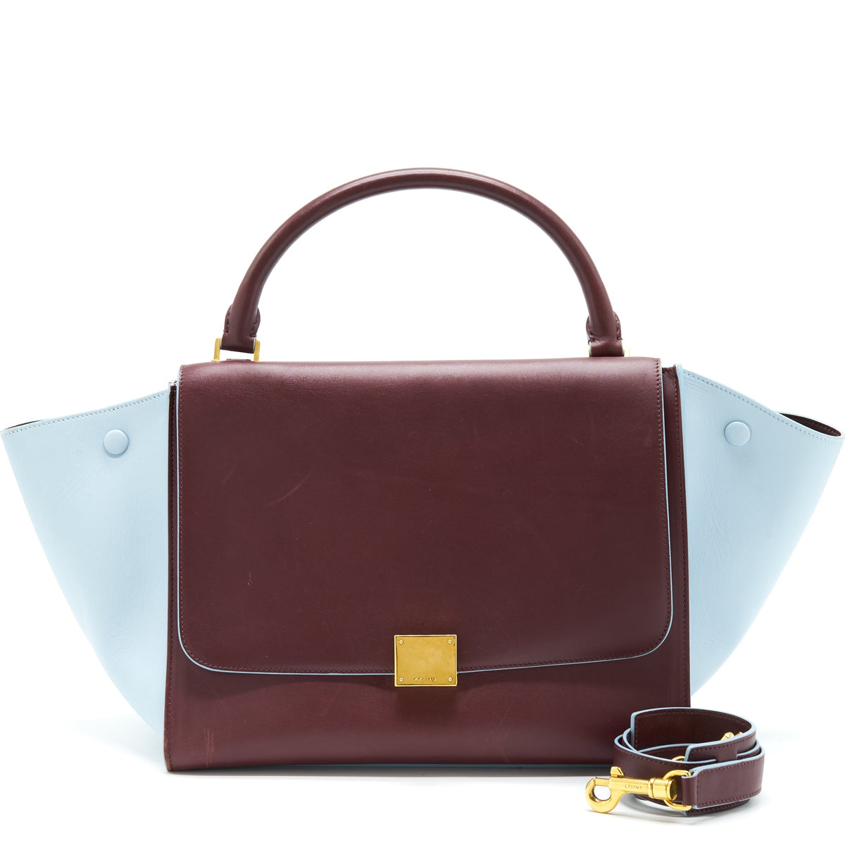 celine-trapeze-bag-burgundy-light-blu-ghw