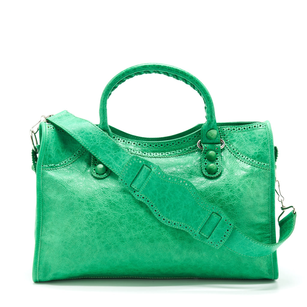 balenciaga-lace-city-bag-green-shw