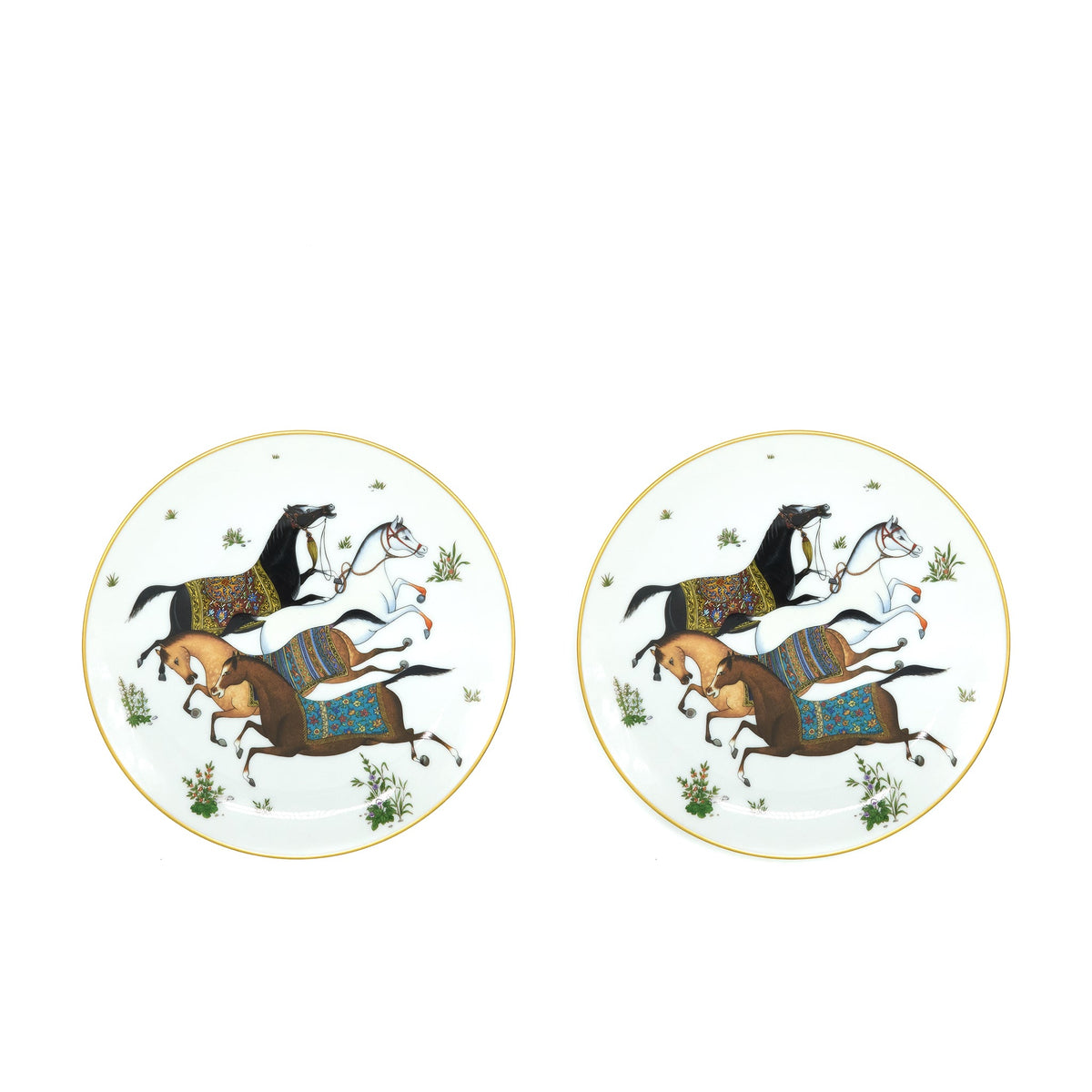hermes-a-cheval-d-dessert-plate-sell-in-a-set