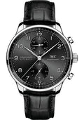 iwc-portugieser-chronograph-watch-41-0-mm-stainless-steel-case-black-dial-black-alligator-strap-iw371609