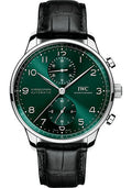 iwc-portugieser-chronograph-stainless-steel-case-green-dial-black-alligator-leather-strap-iw371615