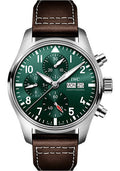 iwc-pilots-watch-chronograph-41-stainless-steel-case-green-dial-brown-calfskin-strap-iw388103