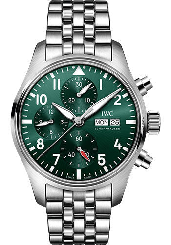 iwc-pilots-watch-chronograph-41-stainless-steel-case-green-dial-stainless-steel-bracelet-iw388104