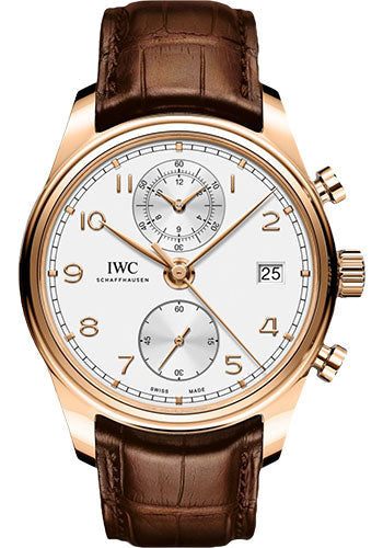 iwc-portugieser-chronograph-classic-watch-42-mm-red-gold-case-silver-dial-brown-alligator-strap-iw390301