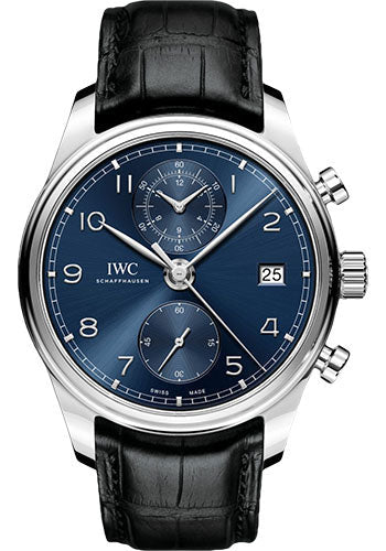iwc-portugieser-chronograph-classic-watch-42-mm-stainless-steel-case-blue-dial-black-alligator-strap-iw390303