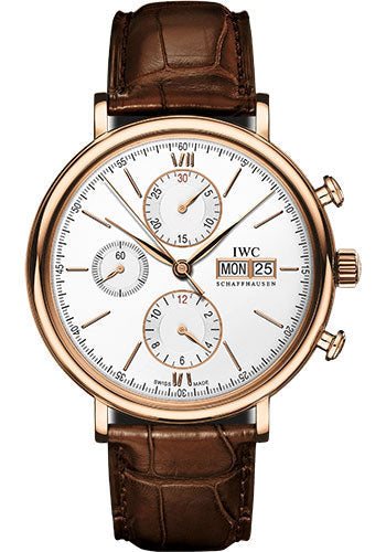 iwc-portofino-chronograph-watch-42-0-mm-5n-gold-case-silver-dial-dark-brown-alligator-strap-iw391025