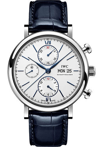 iwc-portofino-chronograph-watch-stainless-steel-case-silver-plated-dial-blue-alligator-leather-strap-iw391037