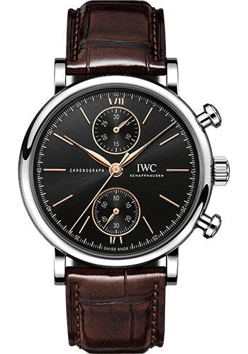 iwc-portofino-chronograph-39-watch-stainless-steel-case-black-dial-dark-brown-alligator-leather-strap-iw391404