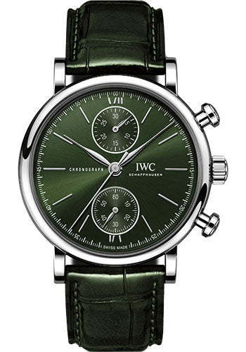 iwc-portofino-chronograph-39-watch-stainless-steel-case-green-dial-green-alligator-leather-strap-iw391405
