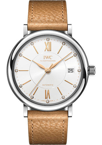 iwc-portofino-automatic-37-edition-net-a-porter-watch-stainless-steel-case-silver-plated-dial-beige-calfskin-strap-iw458120