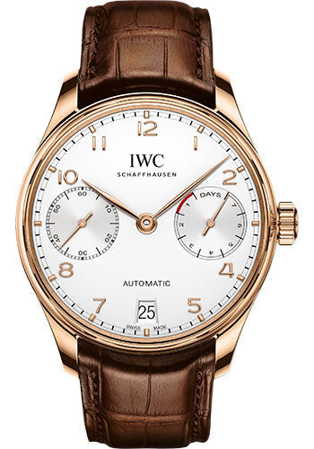 iwc-portugieser-automatic-watch-42-3-mm-5n-gold-case-silver-dial-brown-alligator-strap-iw500701