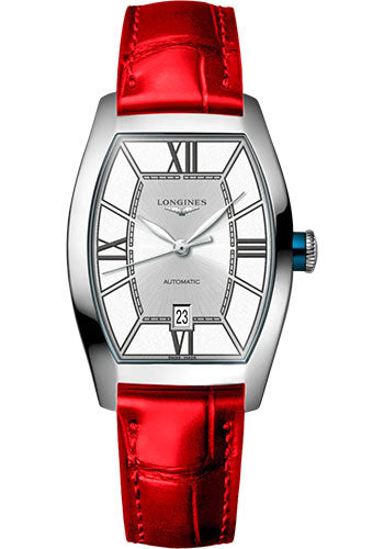 longines-evidenza-automatic-watch-26-00-x-30-6-mm-steel-case-silver-roman-dial-red-strap-l2-142-4-76-2