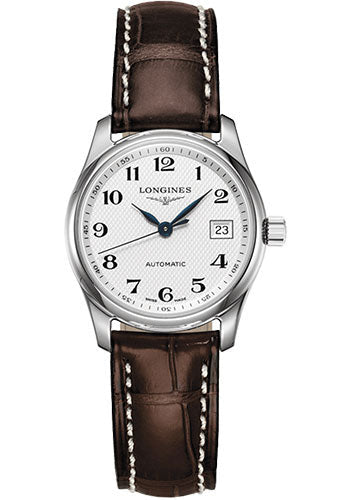 longines-master-collection-watch-29-mm-steel-case-silver-barleycorn-arabic-dial-brown-alligator-strap-l2-257-4-78-3