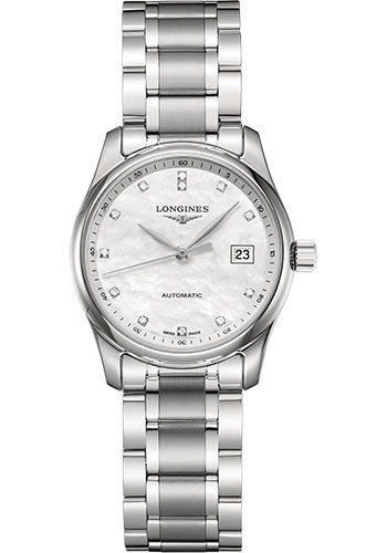 longines-master-collection-watch-29-mm-steel-case-white-mother-of-pearl-diamond-dial-bracelet-l2-257-4-87-6