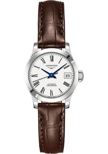 longines-record-collection-watch-26-mm-steel-case-white-roman-dial-brown-alligator-strap-l2-320-4-11-2