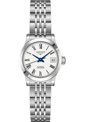 longines-record-collection-watch-26-mm-steel-case-white-roman-dial-bracelet-l2-320-4-11-6