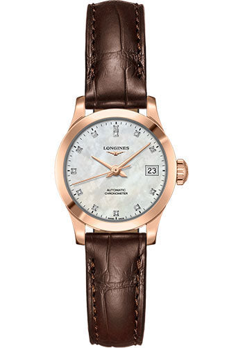 longines-record-collection-watch-26-mm-18k-pink-gold-case-white-mother-of-pearl-diamond-dial-brown-alligator-strap-l2-320-8-87-2