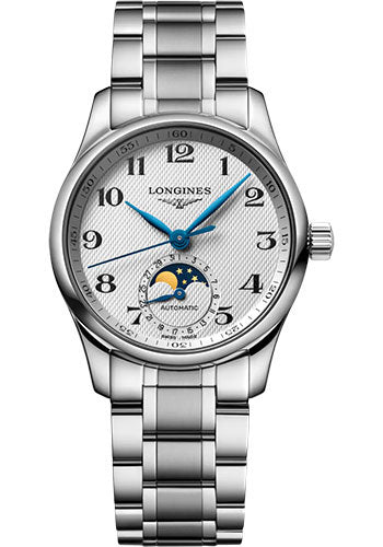 longines-master-collection-moon-phase-automatic-watch-34-mm-steel-case-silver-barleycorn-arabic-dial-bracelet-l2-409-4-78-6