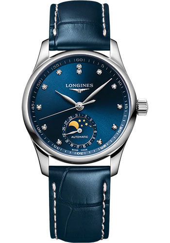 longines-master-collection-moon-phase-automatic-watch-34-mm-steel-case-blue-diamond-dial-blue-alligator-strap-l2-409-4-97-0