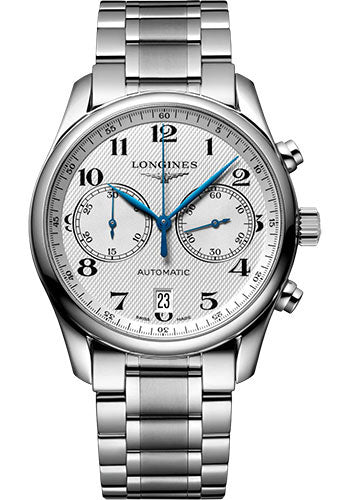 longines-master-collection-chronograph-small-seconds-automatic-watch-40-mm-steel-case-silver-barleycorn-arabic-dial-bracelet-l2-629-4-78-6
