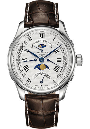 longines-master-collection-retrograde-annual-calendar-watch-44-mm-steel-case-silver-barleycorn-roman-dial-brown-alligator-strap-l2-739-4-71-3