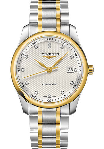 longines-master-collection-watch-40-mm-steel-and-yellow-gold-cap-200-case-silver-barleycorn-diamond-dial-bracelet-l2-793-5-97-7
