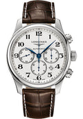 longines-master-collection-chronograph-small-seconds-watch-44-mm-steel-case-silver-barleycorn-arabic-dial-brown-alligator-strap-l2-859-4-78-3