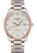 longines-master-collection-watch-42-mm-steel-and-pink-gold-cap-200-case-silver-barleycorn-diamond-dial-bracelet-l2-893-5-77-7