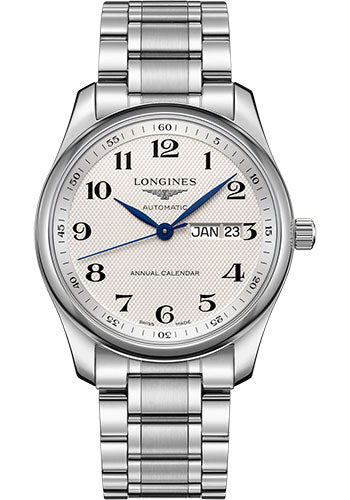 longines-master-collection-annual-calendar-watch-40-mm-steel-case-silver-barleycorn-arabic-dial-bracelet-l2-910-4-78-6