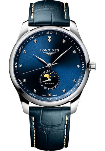 longines-master-collection-moon-phase-automatic-watch-42-mm-steel-case-blue-diamond-dial-blue-alligator-leather-strap-l2-919-4-97-0