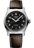 longines-spirit-automatic-watch-37-mm-steel-case-black-arabic-dial-brown-leather-strap-l3-410-4-53-0