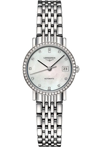 longines-elegant-collection-automatic-watch-25-5-mm-steel-diamond-case-white-mother-of-pearl-diamond-dial-bracelet-l4-309-0-87-6