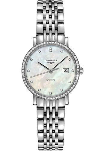 longines-elegant-collection-automatic-watch-29-mm-steel-diamond-case-white-mother-of-pearl-diamond-dial-bracelet-l4-310-0-87-6