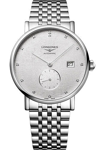 longines-elegant-collection-small-seconds-automatic-watch-39-mm-steel-case-striped-silver-diamond-dial-bracelet-l4-812-4-77-6
