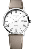 longines-elegant-collection-automatic-watch-41-mm-steel-case-white-roman-dial-beige-strap-vegetable-material-bracelet-l4-911-4-11-0