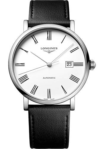 longines-elegant-collection-automatic-watch-41-mm-steel-case-white-roman-dial-black-strap-vegetable-material-bracelet-l4-911-4-11-2