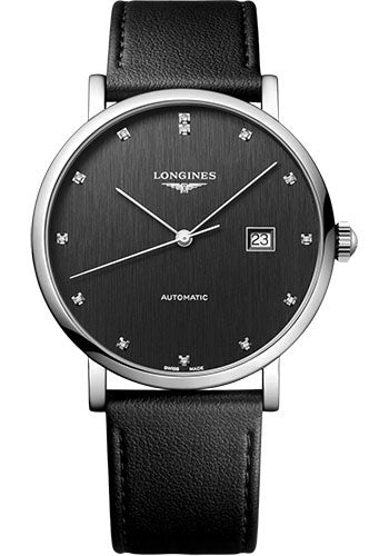 longines-elegant-collection-automatic-watch-41-mm-steel-case-anthracite-diamond-dial-black-synthetic-strap-l4-911-4-78-2