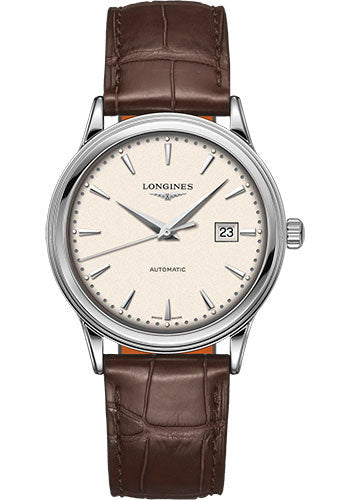 longines-flagship-automatic-watch-40-mm-steel-case-beige-dial-brown-strap-l4-984-4-79-2