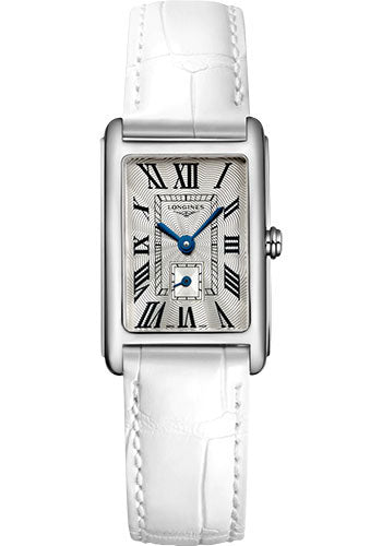 longines-dolcevita-small-seconds-quartz-watch-20-80-x-32-mm-steel-case-silver-flinquz-roman-dial-white-strap-l5-255-4-71-2